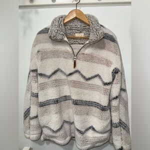 Cozy Striped Sherpa Pullover